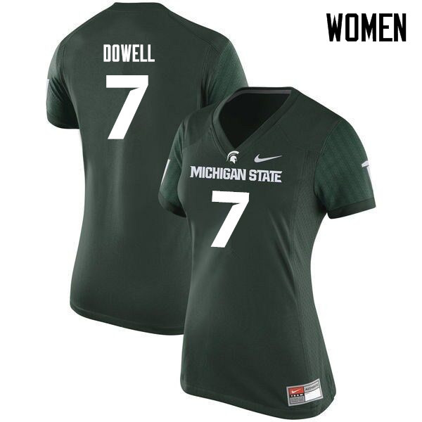 Women #7 Michael Dowell Michigan State Spartans College Football Jerseys Sale-Green